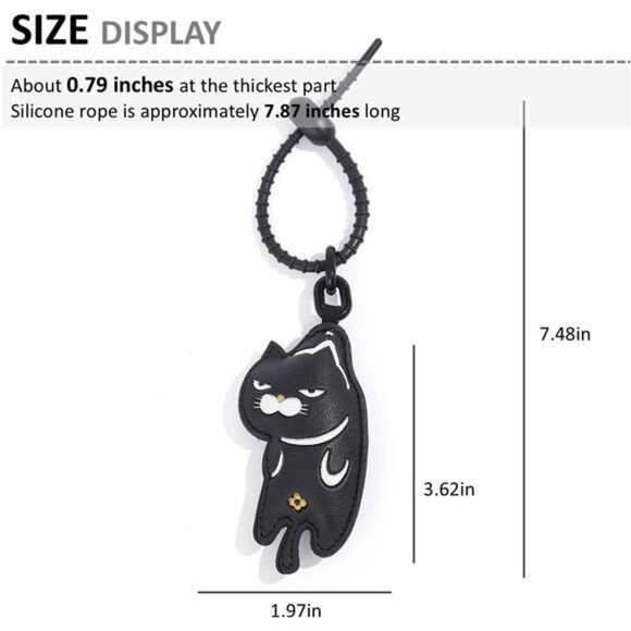 Black Cat Bag Decoration for Handbags, Keychain Accessories for Backpacks, Gift - Picture 3 of 9
